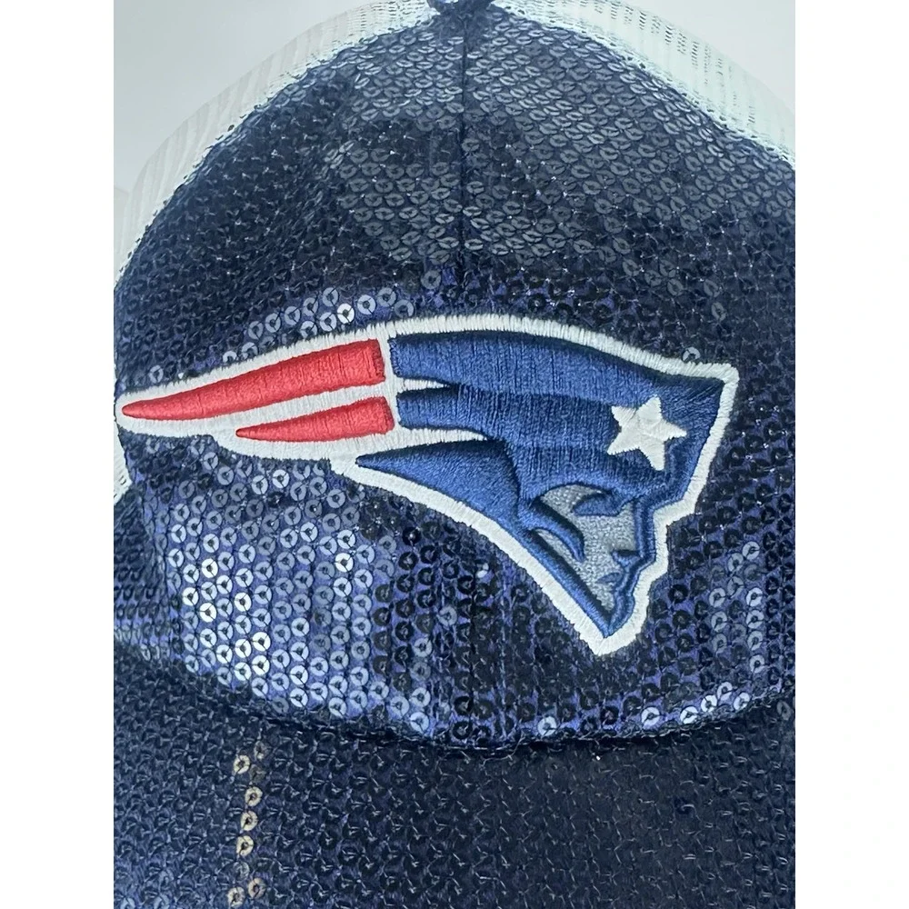 New England Patriots Women's SnapBack Baseball Hat Cap NFL Sequins
